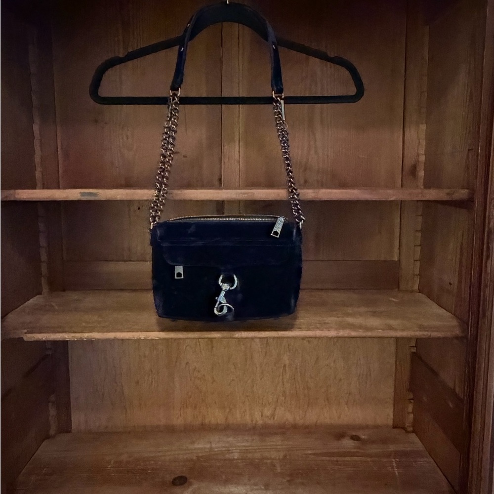 Rebecca Minkoff Navy Blue Velvet Bag